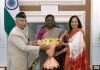 Lt Governor of Ladakh, Brig (Retd) B D Mishra along with his wife called on President Droupadi Murmu at Rashtrapati Bhawan in New Delhi.