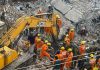 Rescue teams working at the site of multi-storey building collapsed in Mohali on Sunday.