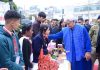 LG Manoj Sinha interacting with a participant at IGNCA Regional Centre at Jammu on Monday.