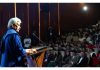 LG Manoj Sinha addressing a function at Greater Noida on Wednesday.