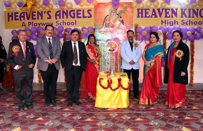 Dignitaries during Annual Day and Prize Distribution function at Heaven Kingdom High School and Heaven’s Angels Play Way School.