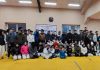 Judokas posing along with dignitaries in Srinagar.