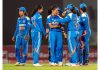 Indian Women circket team celebrating after defeating West Indies in 1st ODI at Vadodra on Sunday.