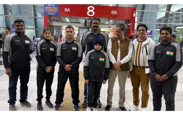 Indian Wushu team posing before leaving for IWUF World Championship.