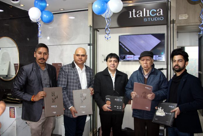 Executives of Italica India during the launch of company's studio at Gandhi Nagar, Jammu. -Excelsior/Rakesh