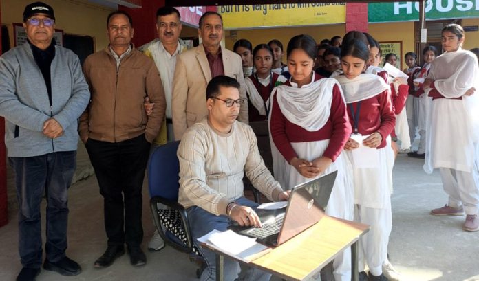 Students being examined during medical camp by Rotary Club Udhampur.