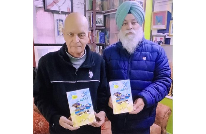 Dr Jitendra Udhampuri releasing Dr Jasbir Singh Sarna’s book in Jammu on Friday.