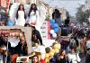 Tableaus with Santa Claus and angels during Christmas procession at Jammu city on Friday. -Excelsior/Rakesh