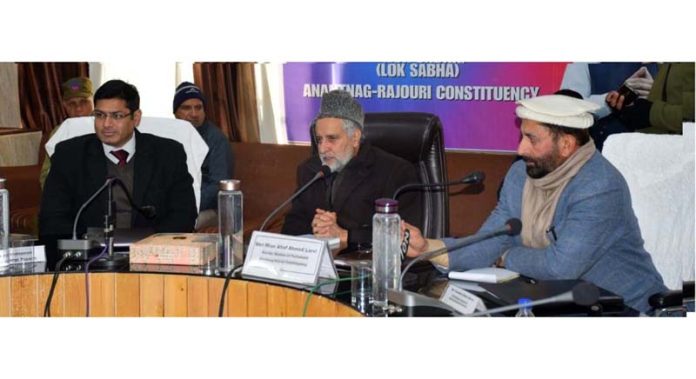 MP Mian Altaf chairing a meeting on Saturday.