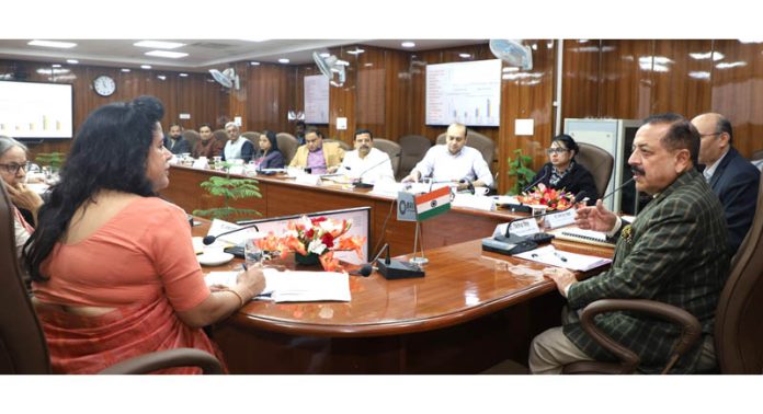 Union Minister Dr. Jitendra Singh chairing the 2nd Annual General Meeting of the Biotechnology Research and Innovation Council (BRIC) Society at New Delhi on Thursday.