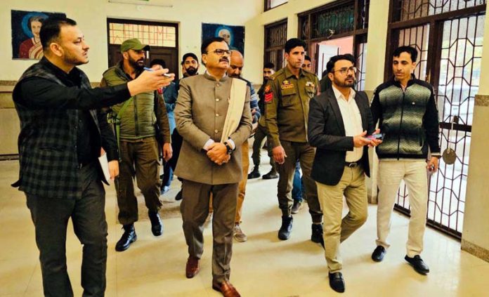 Minister Javed Rana inspecting Gujjar and Bakerwal hostel.