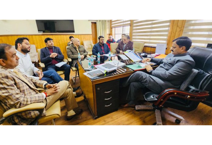 Forest Minister chairing a meeting on Thursday.