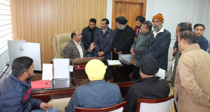 Dy CM Surinder Kumar Choudhary interacting with a delegation on Thursday.