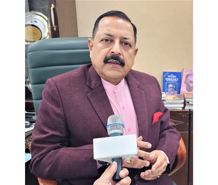 Union Minister Dr. Jitendra Singh in an exclusive year-ender interview with a news agency at New Delhi on Monday.