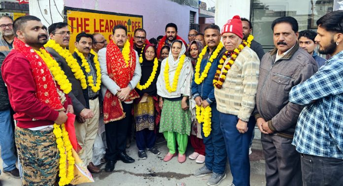 Senior BJP leader Baldev Singh Billawaria kick starting the development works in Gangyal on Sunday.