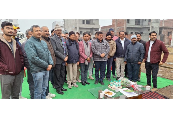 Residents of J&K Housing Board Colony with MLA Kathua Dr Bharat Bhushan.