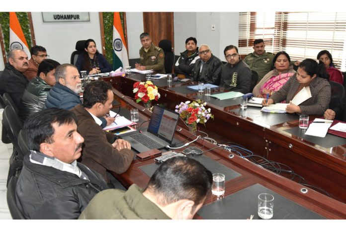 DC Udhampur chairing a meeting.