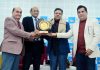 Dogri Sanstha honouring Sanjeev Verma, Commissioner Secretary GAD, during Dogri Maanta Din celebration at Jammu on Thursday.