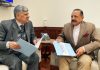 Union Minister Dr. Jitendra Singh being briefed about "Yoga and Diabetes Prevention" study by Prof S.V. Madhu, Head of Centre for Diabetes, Endocrinology and Metabolism, University College of Medical Sciences, New Delhi on Friday.