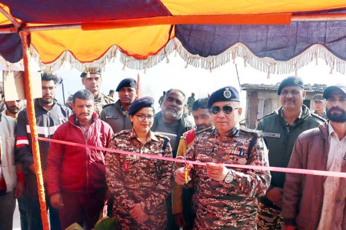 N Ranbir Singh (Commandant, 84 Battalion CRPF) inaugurating a medical camp at village Sawani in Ramban district.