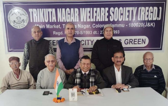 Members of TNWS pose for a group photograph during a meeting at Jammu on Sunday.