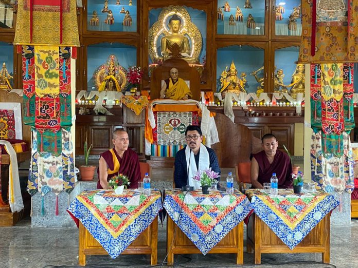 CEC Leh Tashi Gyalson during visit to a Tibetan Monastic institution at Bylakuppe.