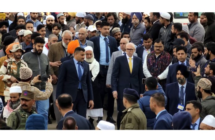 Chief Minister Omar Abdullah and others attend last rites of Mohd Rashid Banday at Poonch.