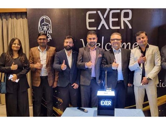 Udey Kumar launching new EXER collection in Jammu on Sunday.