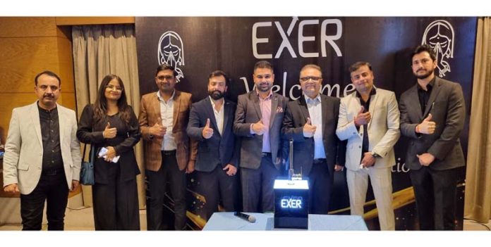 Udey Kumar launching new EXER collection in Jammu on Sunday.