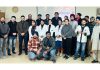 Doctors posing with organizers during a health checkup camp at St Mary's Garrison Church, Gandhinagar, Jammu.