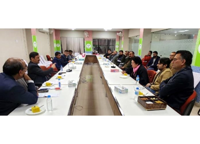 Members of PHDCCI Jammu chapter delegation in a meeting with J&K Bank officers.