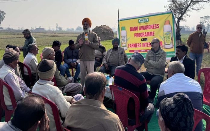 IFFCO officials at Nano awareness prog in Arnia block of Jammu.