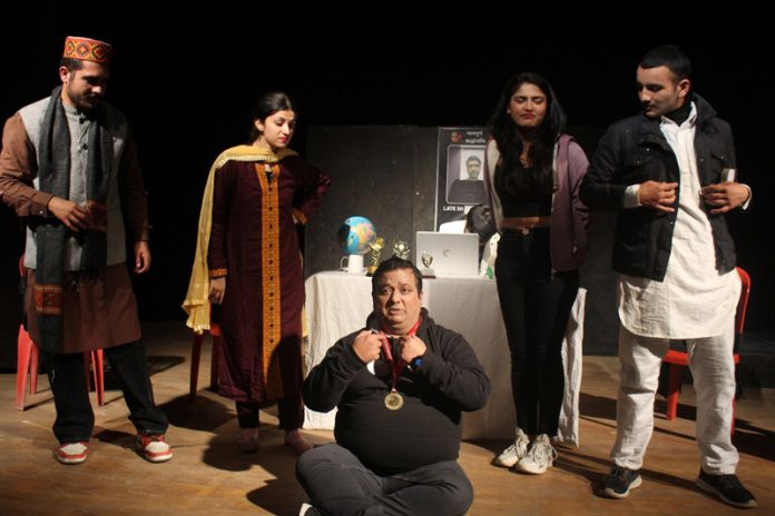 Artists performing during a play.