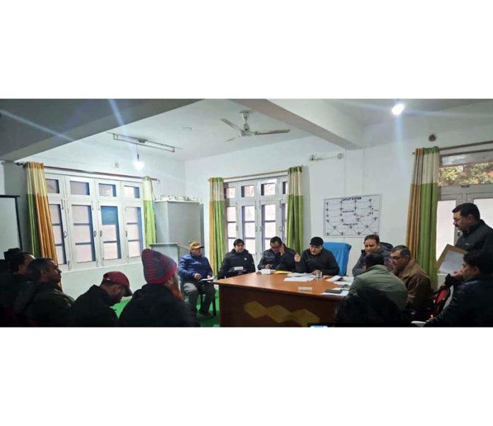 Director Horticulture chairing a meeting at Ramban on Friday.