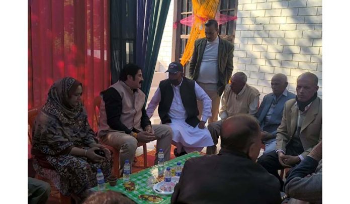 Ex-MLA Yogesh Sawhney during meeting at Khanna Chargal in Jammu East.