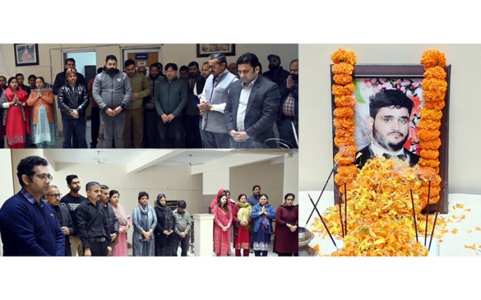 DIPR officials paying tribute to late Mukesh Singh Chib.