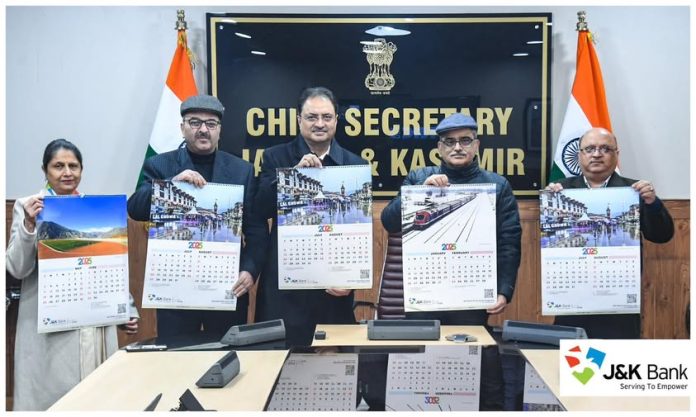 Chief Secretary Atal Dulloo Unveils J&K Bank Calendar