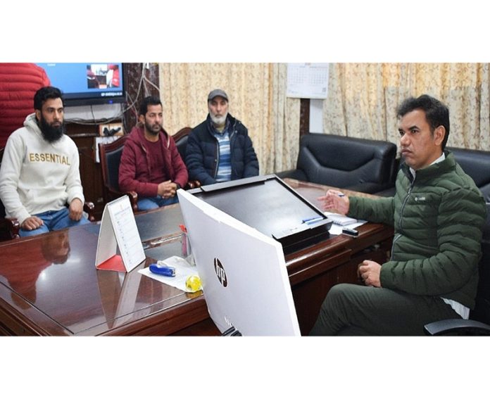 Div Com Kashmir reviewing progress on Parihaspora Water Supply Scheme