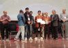 Students of Spring Dales English School, Kathua receiving certificates from dignitaries during Techno Fest 2025.