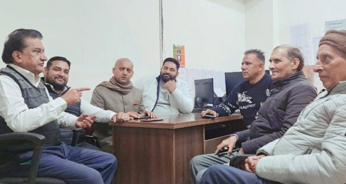 Balbir Ram Rattan, spokesperson J&K BJP addressing party leaders in Jammu on Monday.