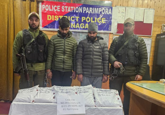 Srinagar Police Busts Major Drug Racket: 8 Kgs Heroin Seized, Two Key Traffickers Arrested