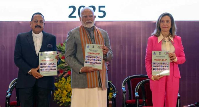 PM Narendra Modi participates in celebrations of 150th Foundation Day of IMD in New Delhi on Tuesday. (UNI)