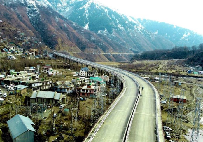 A view of Banihal Bypass on Jammu-Srinagar National Highway.