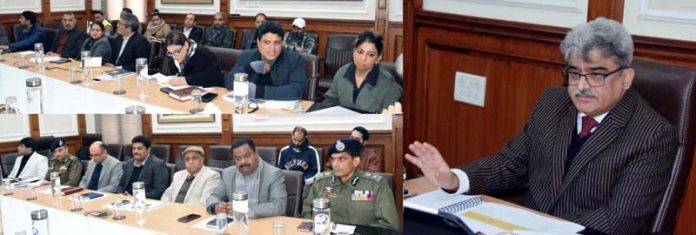 Chief Secretary Atal Dulloo addressing a review meeting to take stock of preparations for 5th edition of 'Khelo India Winter Games'.