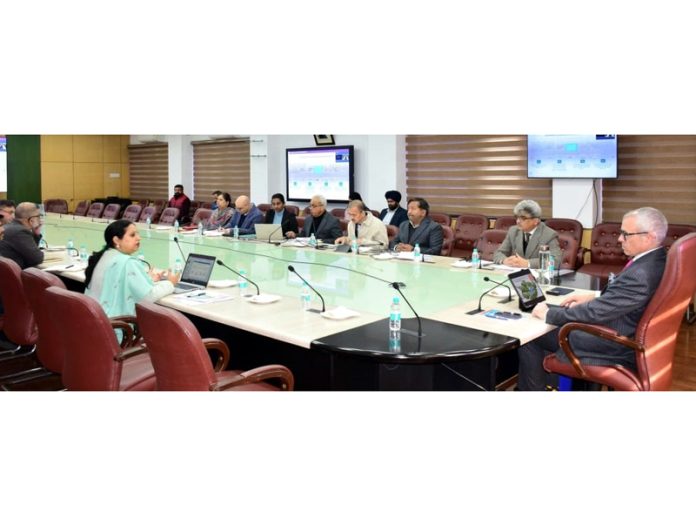 CM Omar Abdullah chairing a meeting on Wednesday.