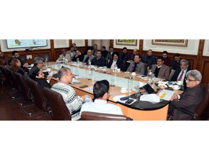 Chief Secretary chairing a meeting on Sunday.