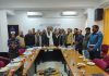 MP Gulam Ali Khatana with BSNL officers during review meeting on Tuesday.