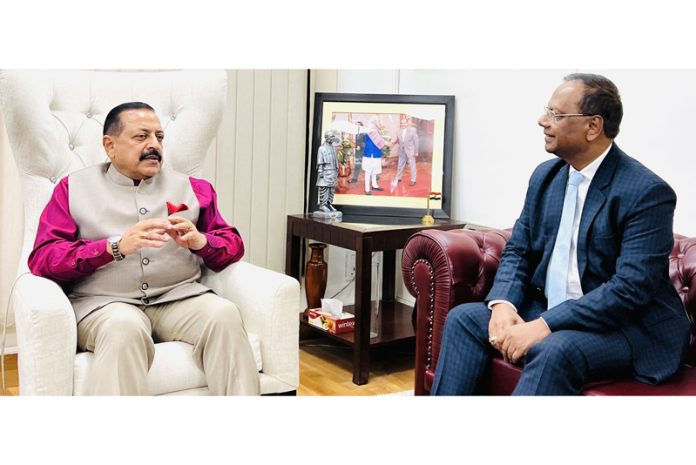  Chairman, CAT, Justice Ranjit More calling on Union Minister Dr Jitendra Singh  at New Delhi.