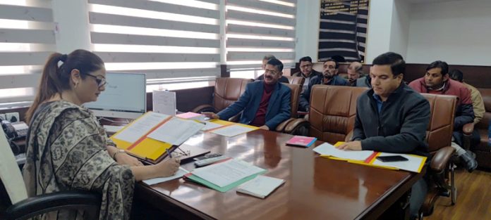 J&K KVIB Chairperson chairing a meeting on Friday.