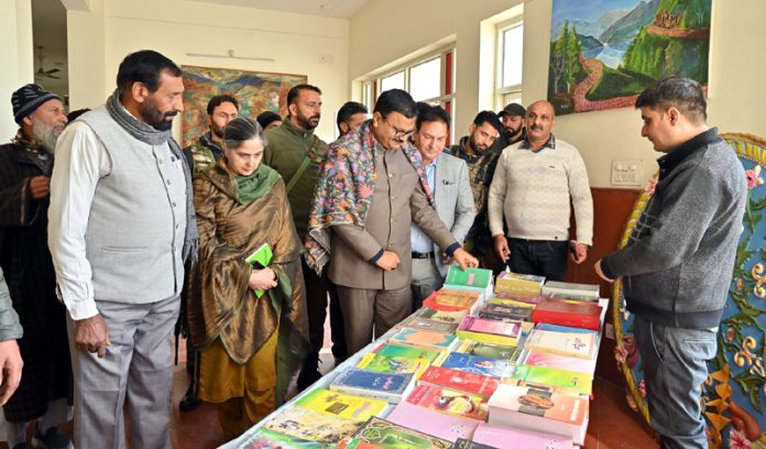 Minister Javed Ahmad Rana alongwith other officials during a programme at K L Saigal Hall on Wednesday.